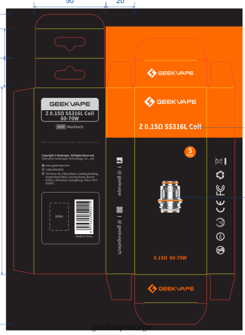 GeekVape 5 stk/pakk z-serie coil z0,4 ohm 426VDX6 | Geek Vape Discount Code